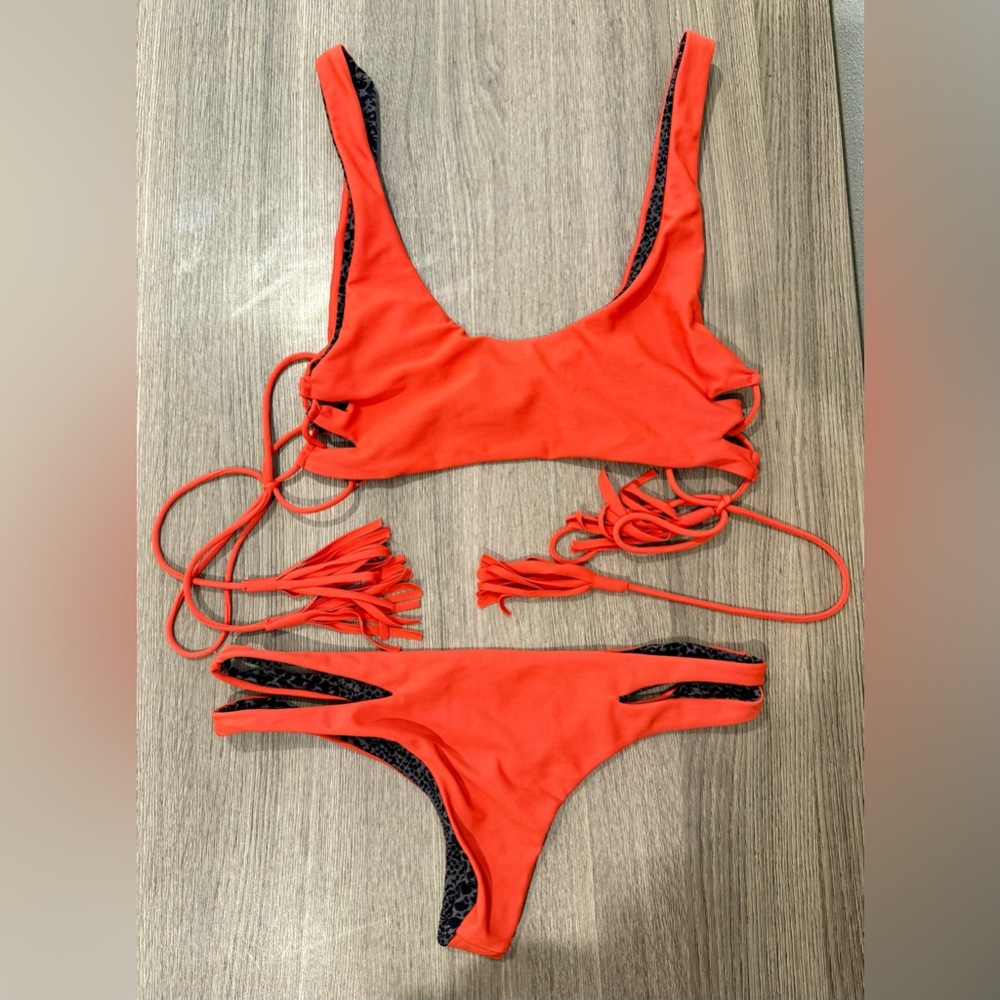Acacia Swimwear Red Bikini Two-Piece Set